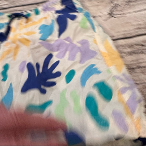 Zara Graphic Print Swim Trunks in Blues, Yellow & Lavender, Mesh Lining Size 10 - Picture 4 of 6